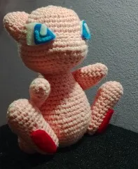 Gatito psíquico rosa tejido a crochet