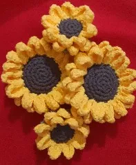 Ramo de girasoles tejido a crochet